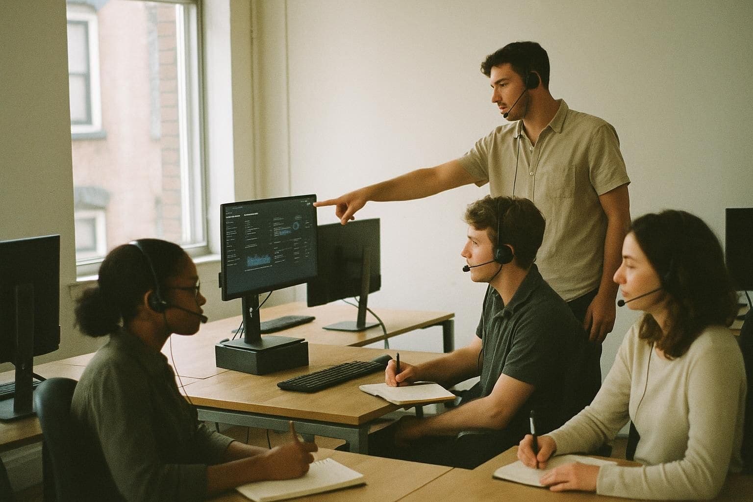 Telesales team during CRM onboarding